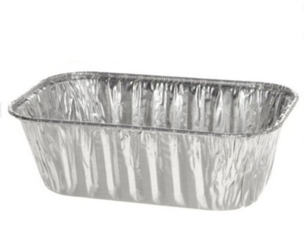 1 lb. Aluminum Foil Mini-Loaf Pan w/High Dome Lid 50/PK –
