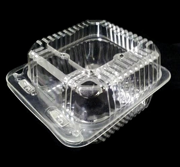 Duralock 6" x 6" x 3" Large Square Clear Hinged Container 500/CS