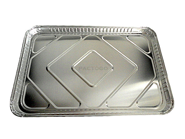 Pactiv 614255 1/2 Sheet Shallow Aluminum Cake Pan , 116 oz., 17 x 12 x  1.25 Height - 100/Case-SPLYCO