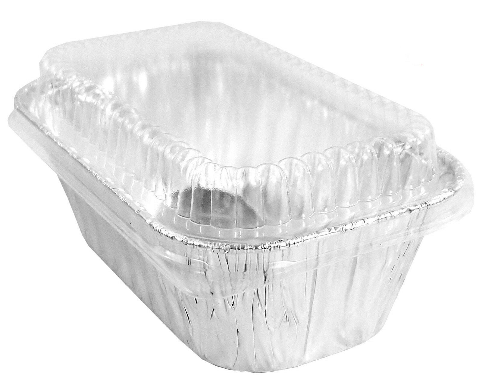 50 Pack Small Aluminum Pans with Lids, 1lb Capacity Disposable