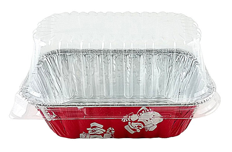 1 lb. Holiday Foil Loaf Pan with Dome Lid - #9302X