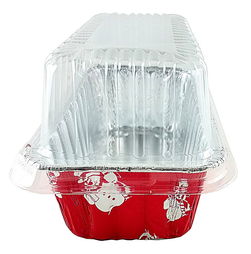 Pactogo Red Holiday Christmas Square Cake Aluminum Foil Pan w