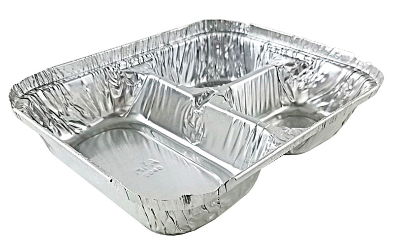 Aluminum Foil Tray 3 Compartment with lid 1ct