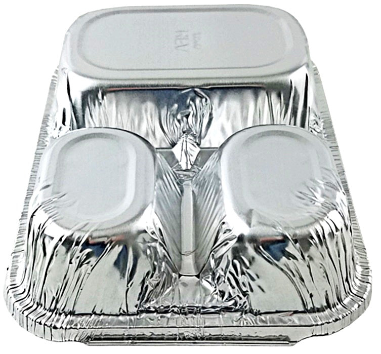 Aluminum Foil Tray 3 Compartment with lid 1ct