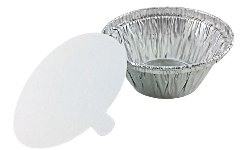 Handi-Foil 3.5 oz. Aluminum Foil Utility Cup w/Clear Plastic Lid 100/PK