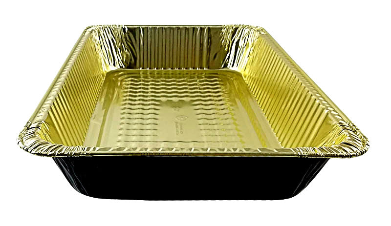 64 oz. Large Black and gold Entrée Pan- Case of 50