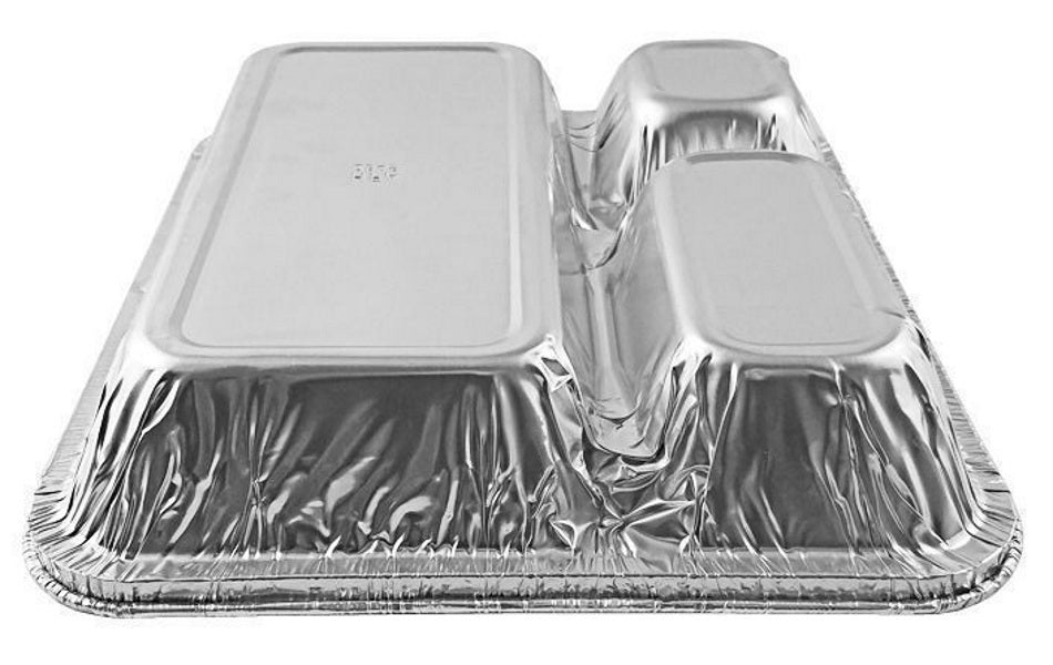 Aluminum Foil Tray 3 Compartment with lid 1ct