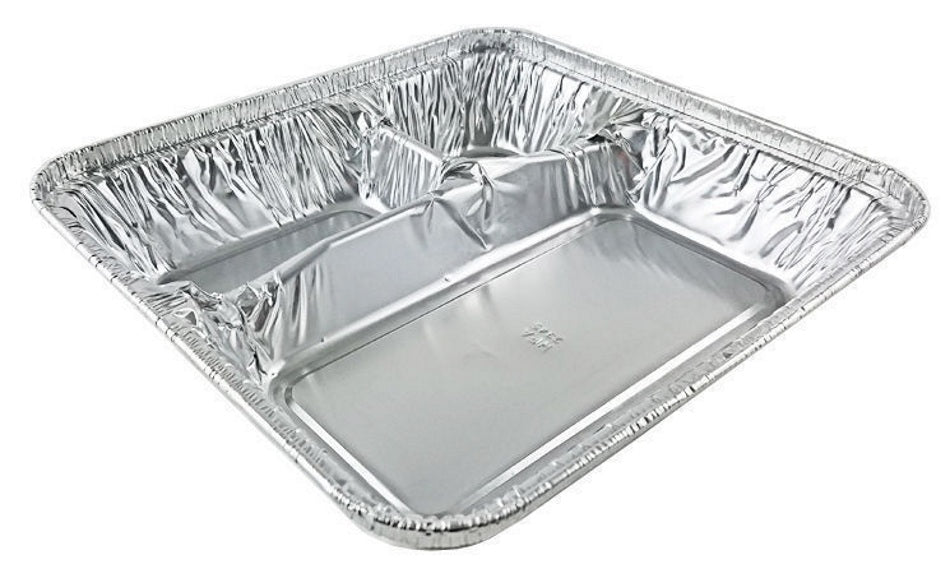 Aluminum Foil Tray 3 Compartment with lid 1ct | Party Value