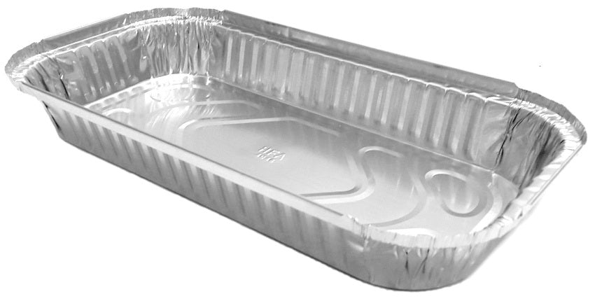 4 lb. Oblong Entrée Take-Out Foil Pan w/Board Lid Combo 250/CS –