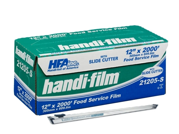 HFA Handi-Film 12" x 2000' Food Service Plastic Film Wrap w/Safety Slide Cutter