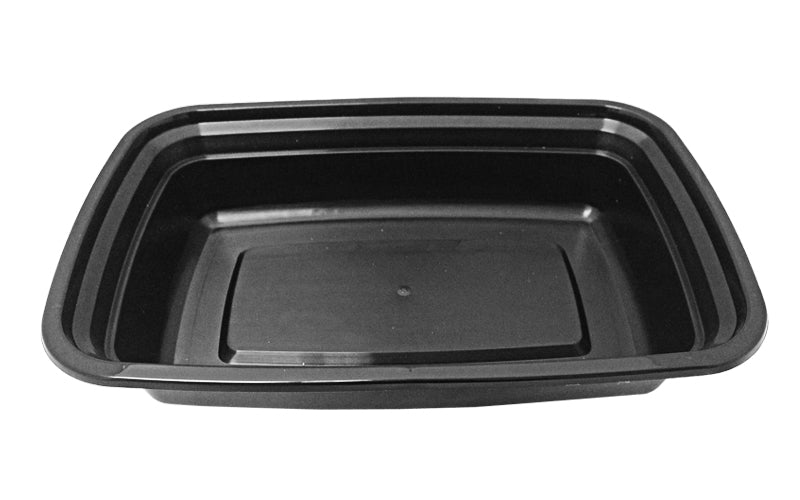 24 oz. Rectangular Black Container w/Lid Combo 150/CS