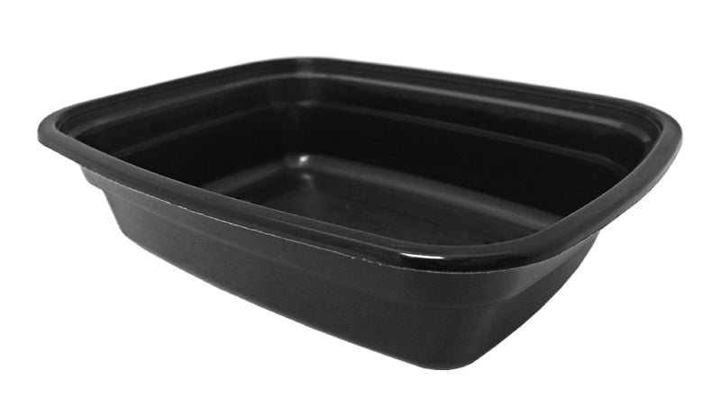 12 oz. Rectangular Black Container With Lid Combo 150/CS