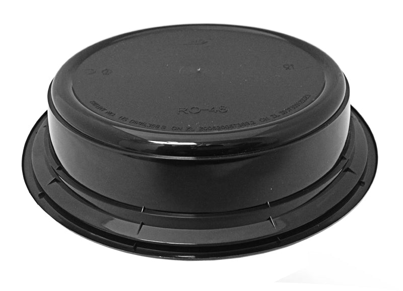 48 oz. Round Black 9" Container w/Lid Combo 50/PK