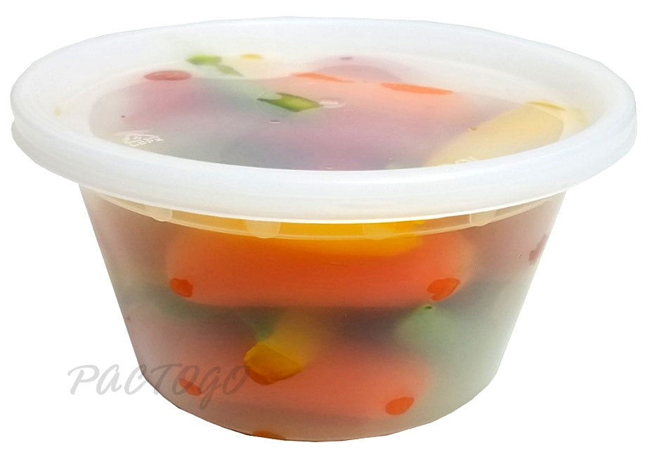 8 oz. Round Microwaveable Deli Container Combo Set (Clear) 48/PK