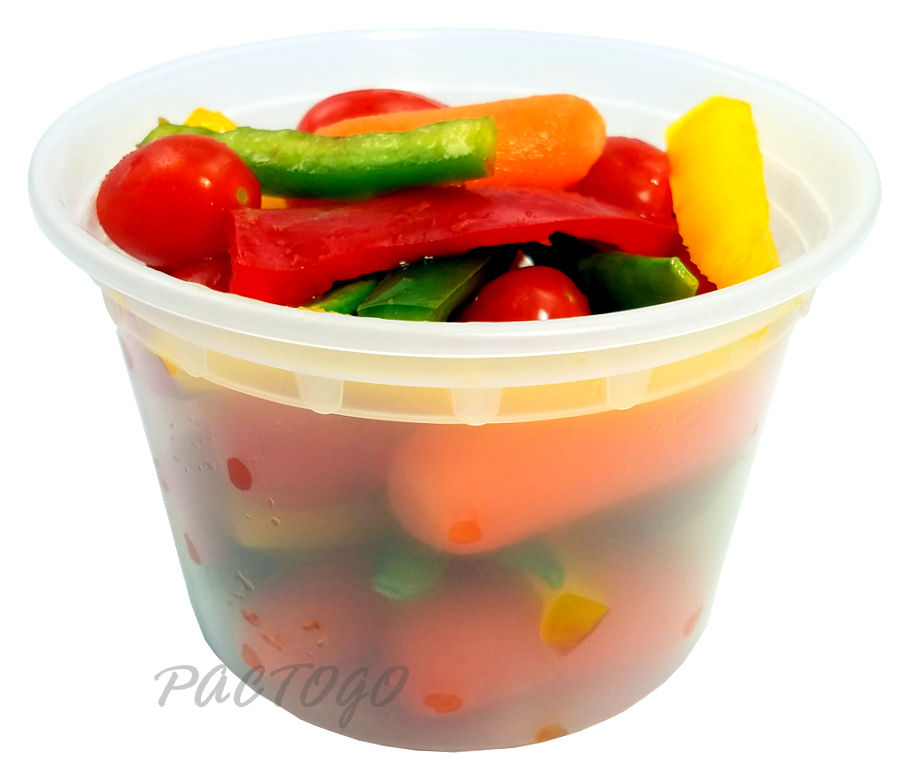 16 oz. Round Microwaveable Deli Container Combo Pack (Clear) 240/CS –