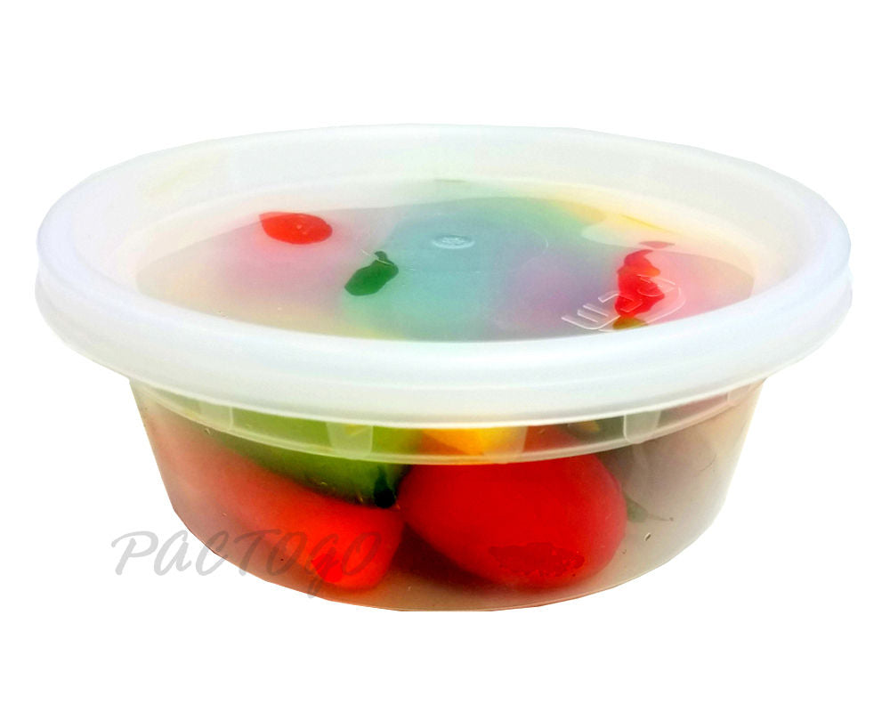 64 oz. Round Microwaveable Deli Container/Tub (Clear) w/Lid 20/PK