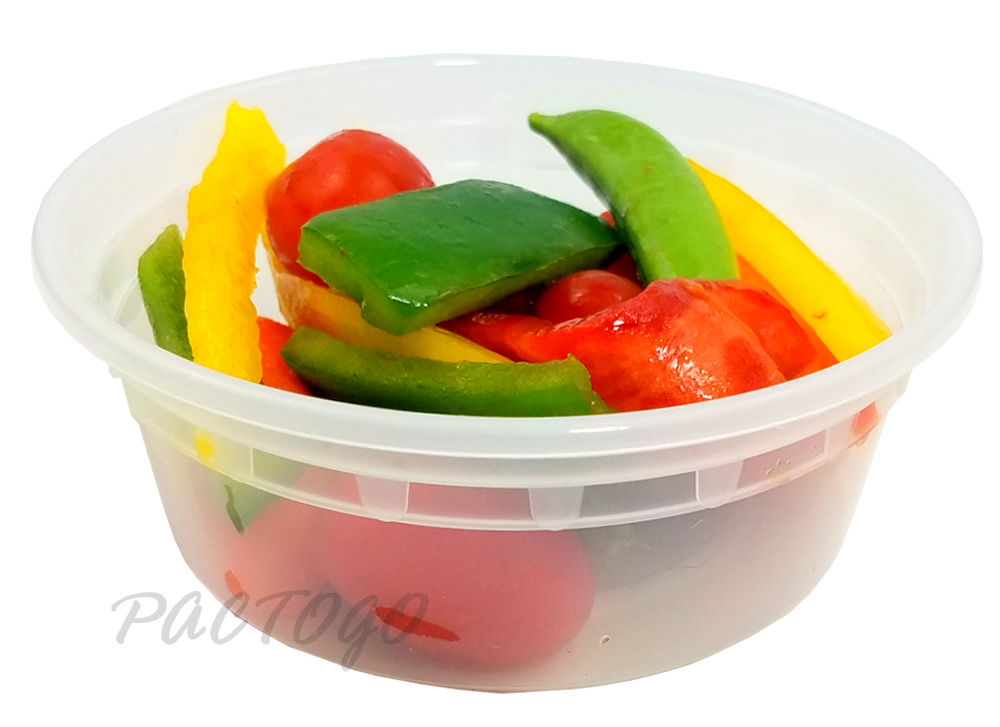 32 oz. Round Microwaveable Deli Container Combo Set (Clear) 48/PK –