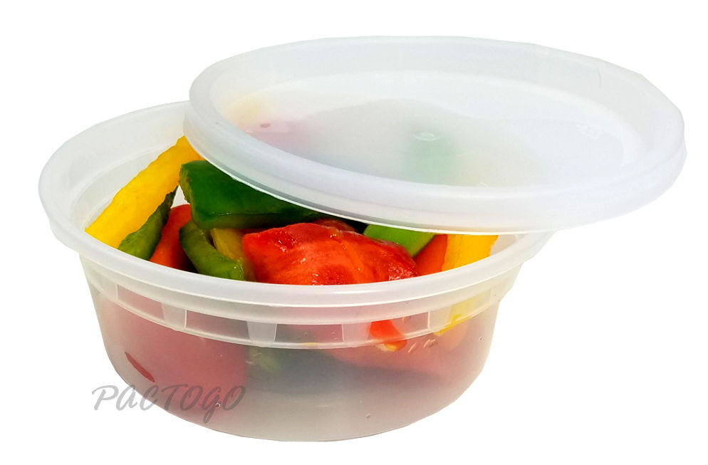 64 oz. Round Plastic Food Storage Soup Deli Container/Tub (Clear