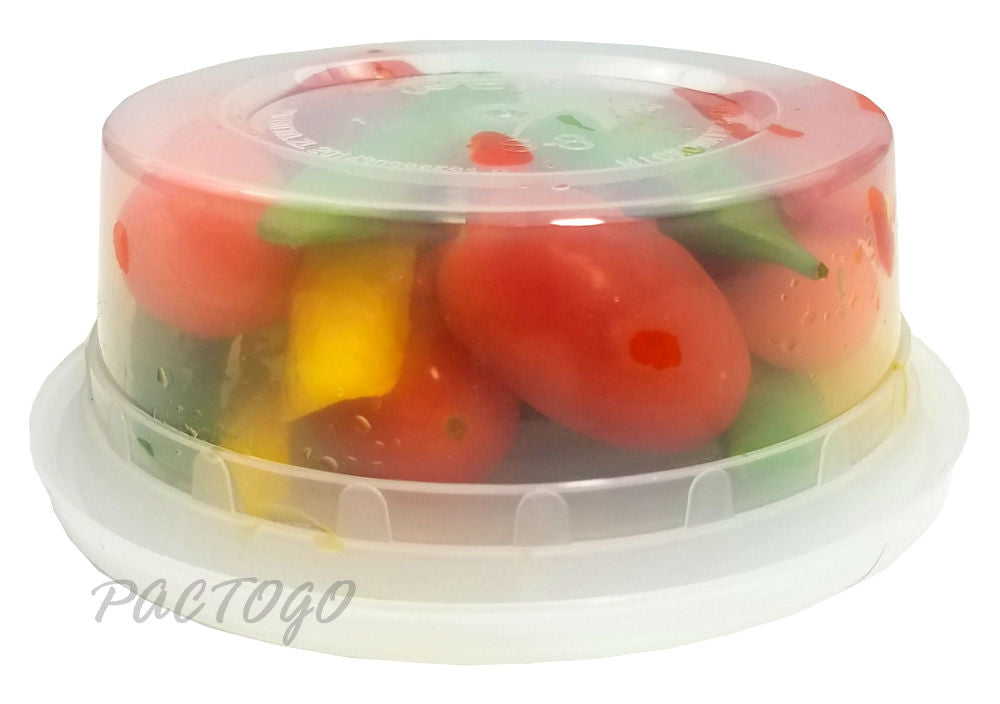 8 oz. Round Microwaveable Deli Container Combo Set (Clear) 48/PK –