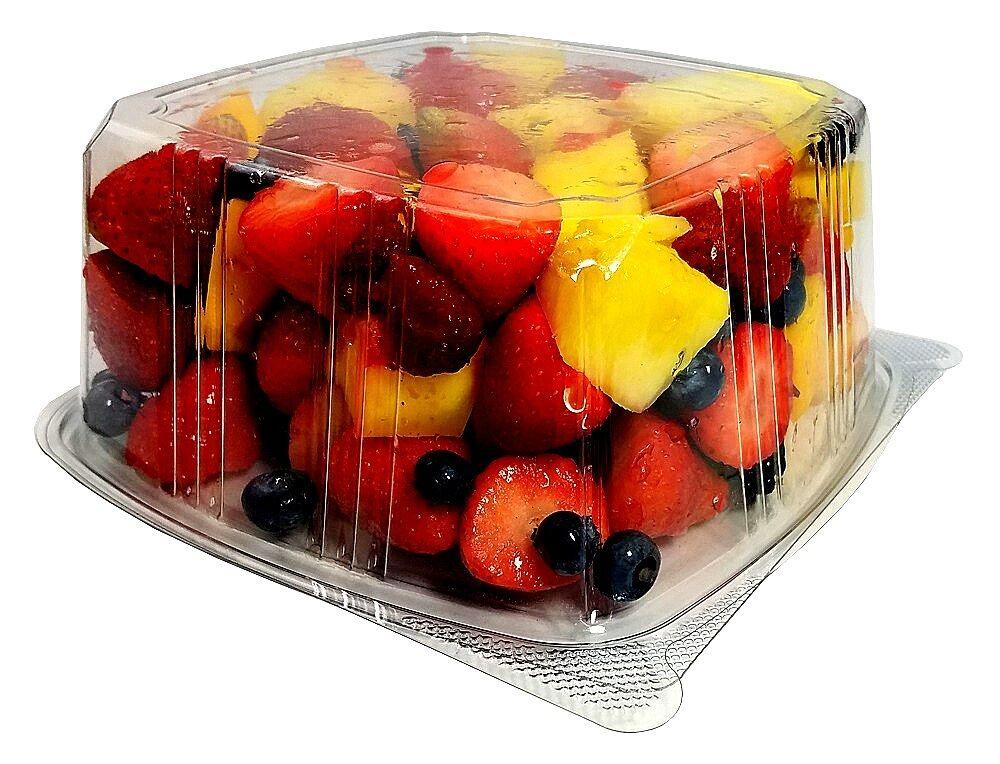 50 PACK] 64oz Clear Disposable Salad Bowls with Lids - Clear
