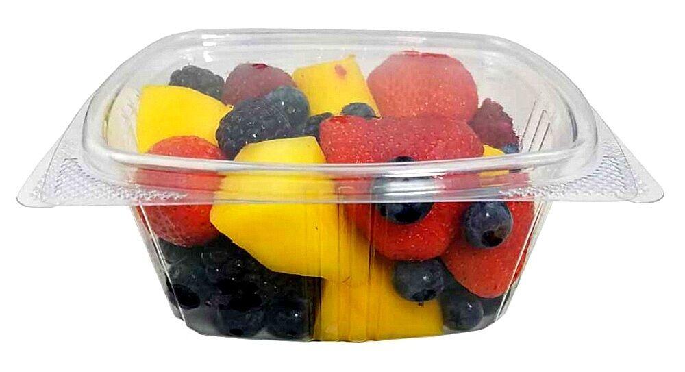 Choice 8 oz. Clear RPET Hinged Deli Container - 200/Case