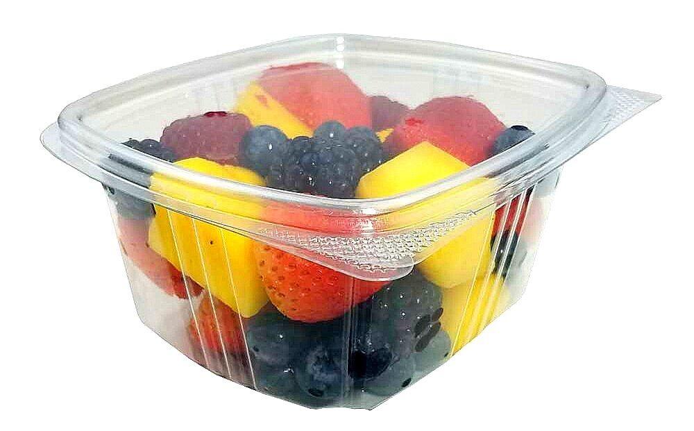 16 oz. BPA Free Food Grade Clarified Hinged Container with Lid - 200 count  - ePackageSupply