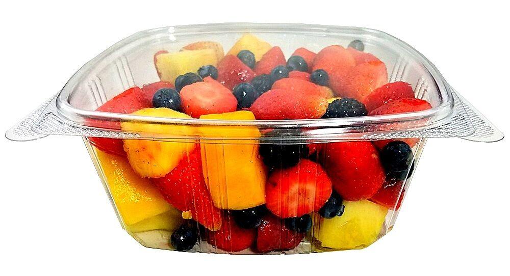 Choice 16 oz. Clear RPET Hinged Deli Container - 200/Case