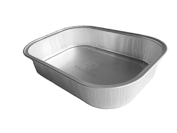 1 lb. Mini Oblong Silver Foil Pan w/Clear Dome Lid 100/CS